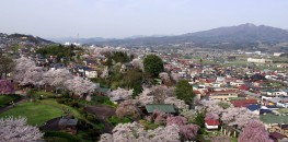 View from the top of Kaminoyama Castle