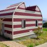 Tashirojima - Cat Island: One of the cat-shaped buildings of Manga Island